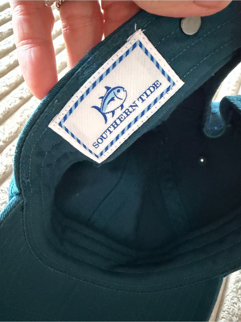 Southern Tide Teal Embroidered Fish Hat NWOT - Picture 3 of 4